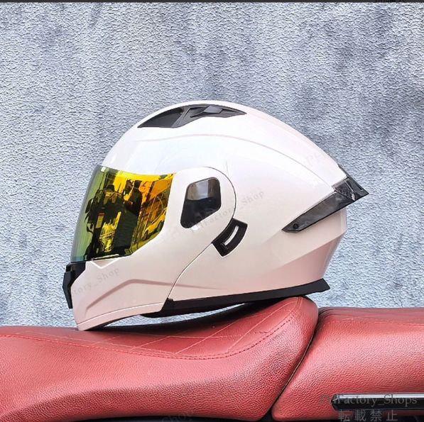 バイクヘルメット フリップアップヘルメット フルフェイスヘルメット DOT承認 クラッシュヘルメット 耐久性 安全性 通気性 男女兼用 ホワイト A144