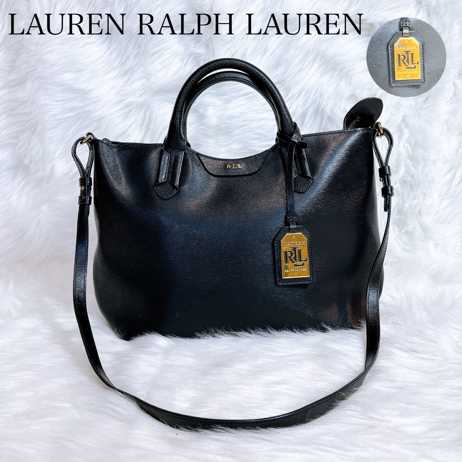 美品 ラルフローレン RLL 2WAY ショルダーバッグ ロゴ レザー - メルカリ