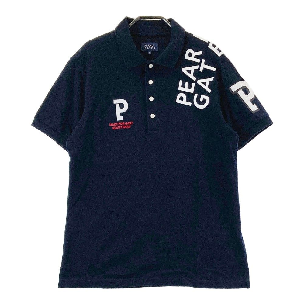 サイズ：5 PEARLY GATES パーリーゲイツ 2023年モデル 半袖ポロシャツ  ネイビー系 [240101353233]# ゴルフウェア メンズ ストスト