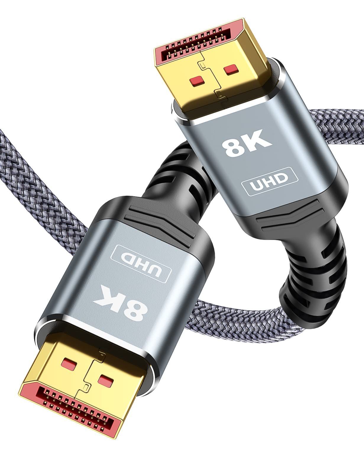 Size:5M_Color:ダークグレー Snowkids 8K DisplayPort ケーブル 1.4 5m 240Hz対応 ディスプレイポート ケーブル DP 1.4 8K@60Hz 4K@144Hz 32.4Gbps HDR HDCP2.2 DP ケー