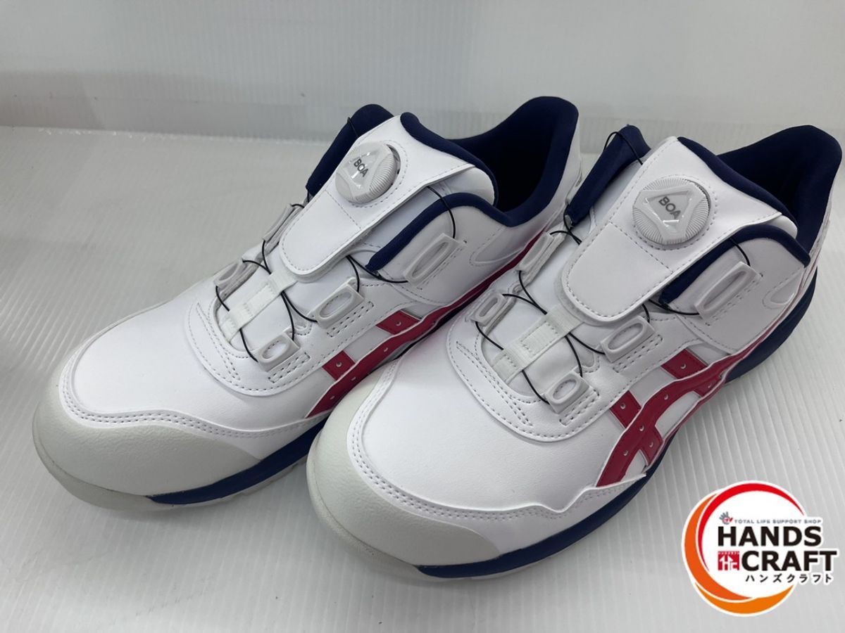 アシックス asics 安全靴 26.5 cm WINJOB CP 306 BOA ホワイト×クラシックレッド ウィンジョブ 作業靴