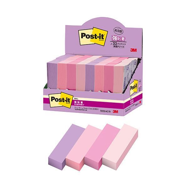 まとめ 3Mポスト イット 強粘着見出し マルチカラー7 50×15mm 4色 7001SS-MC-7N 1パック 32冊 ×3セット