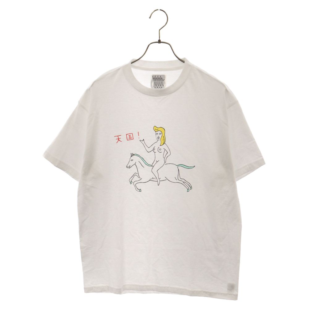 WACKO MARIA (ワコマリア) 23SS CREW NECK T-SHIRT 23SS-WMT-TEE02 世界平和プロジェクト フロントプリント クルーネック半袖tシャツ ホワイト