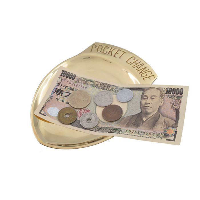 真鍮製ポケットチェンジ オーバル 小物入れ 皿 プレート トレイ