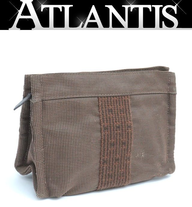 広尾店】エルメス HERMES エールライン ポーチPM ナイロンキャンバス  