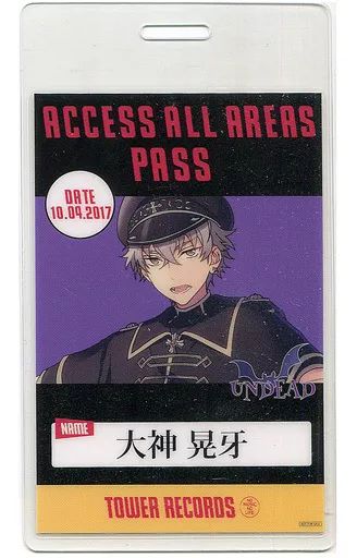 キャラカード(キャラクター)　大神晃牙 バックステージパス風カード 「あんさんぶるスターズ! ユニットソングCD 3rd vol.06 UNDEAD」 タワーレコード購入特典 中古】キャラカード(キャラクター) 大神晃牙 バックステージパス