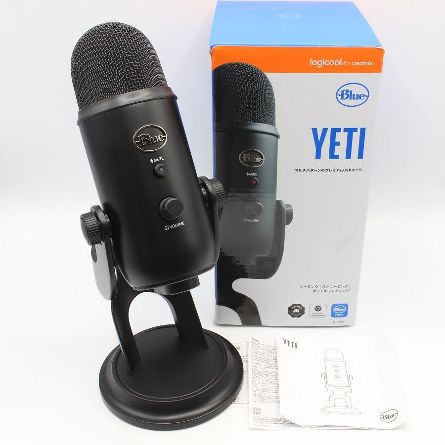 販売 ブルー コンデンサーマイク イエティ ブラック USB 箱付き