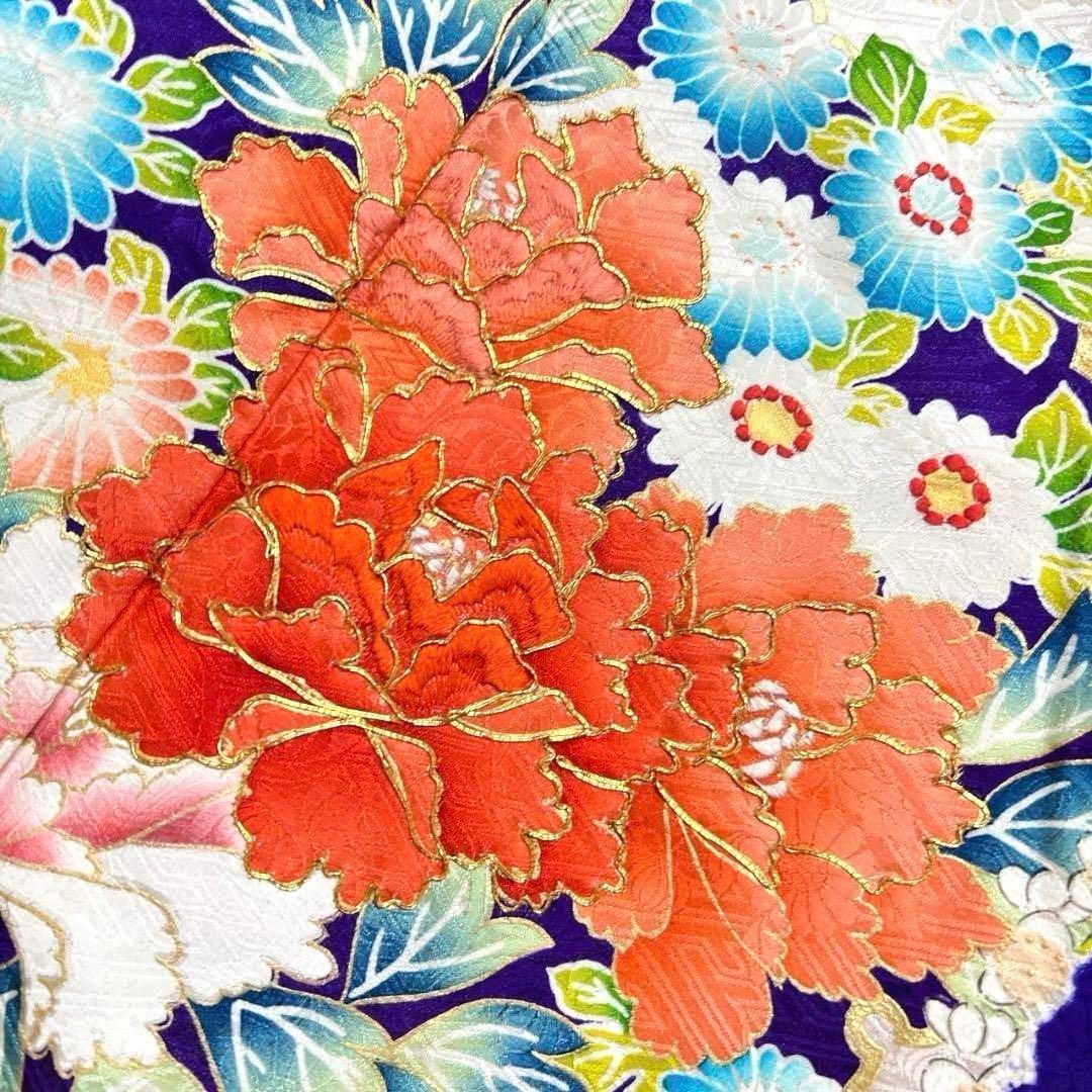 振袖 総絞り 金彩 刺繍 牡丹 菊花 雪輪 成人式 晴れの日 着物