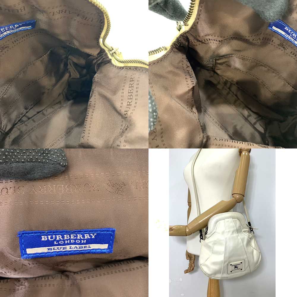 バーバリー ショルダーバッグ 白系 ポシェット 斜め掛け ひょうたん  