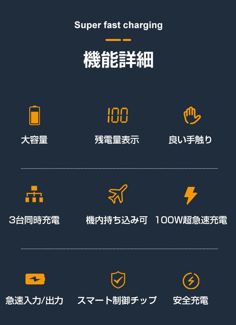 QC3.0 携帯充電器