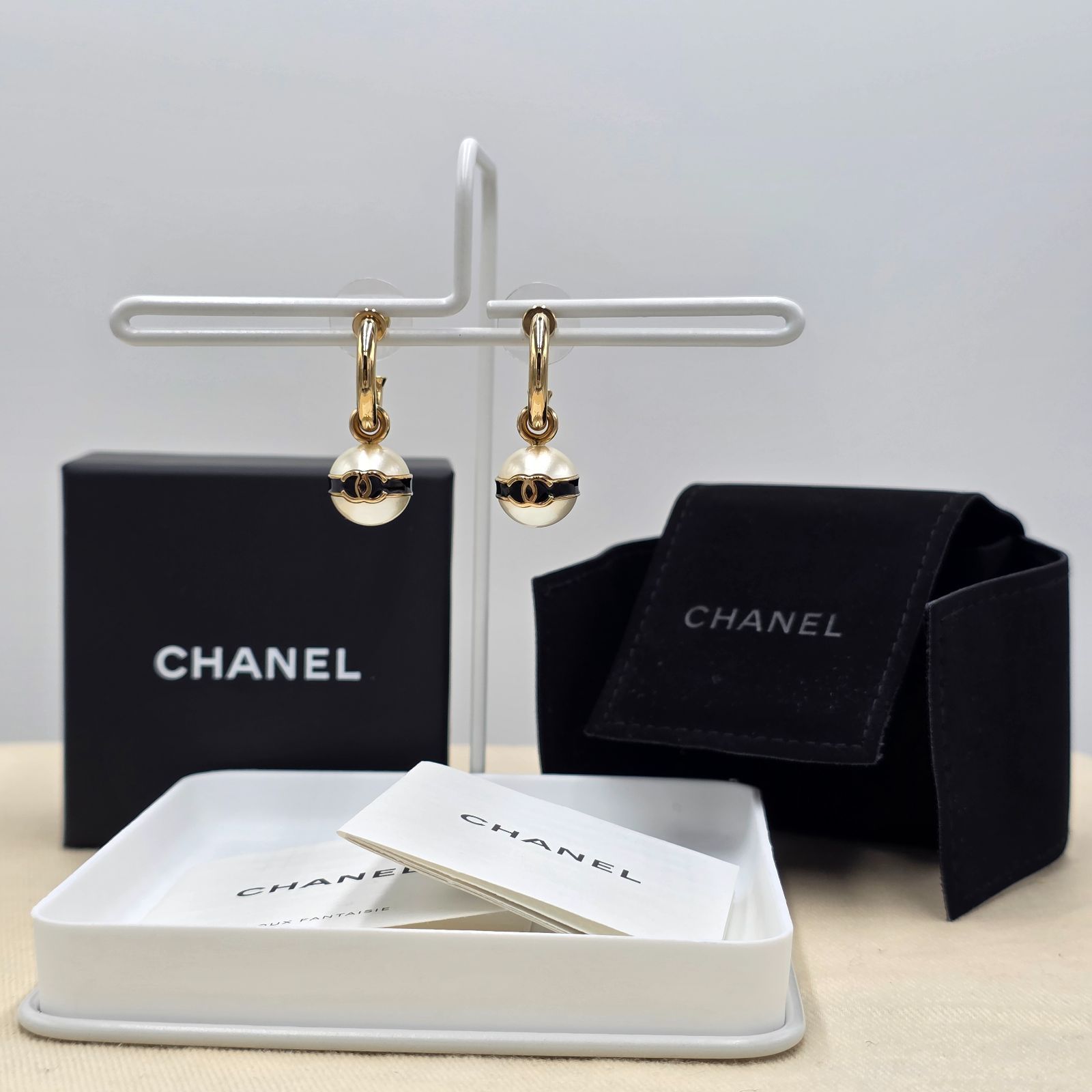 CHANEL シャネル ピアス 両耳 ココマーク B24S GP×フェイクパール 