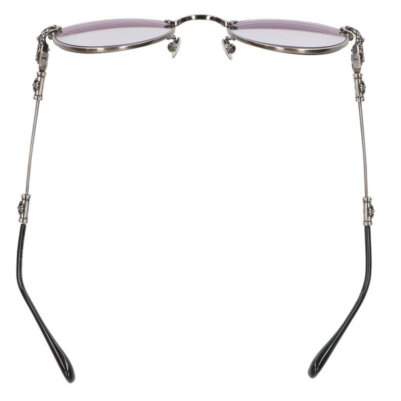 クロムハーツ BUBBA-A クロステンプルメタルフレームラウンド眼鏡  