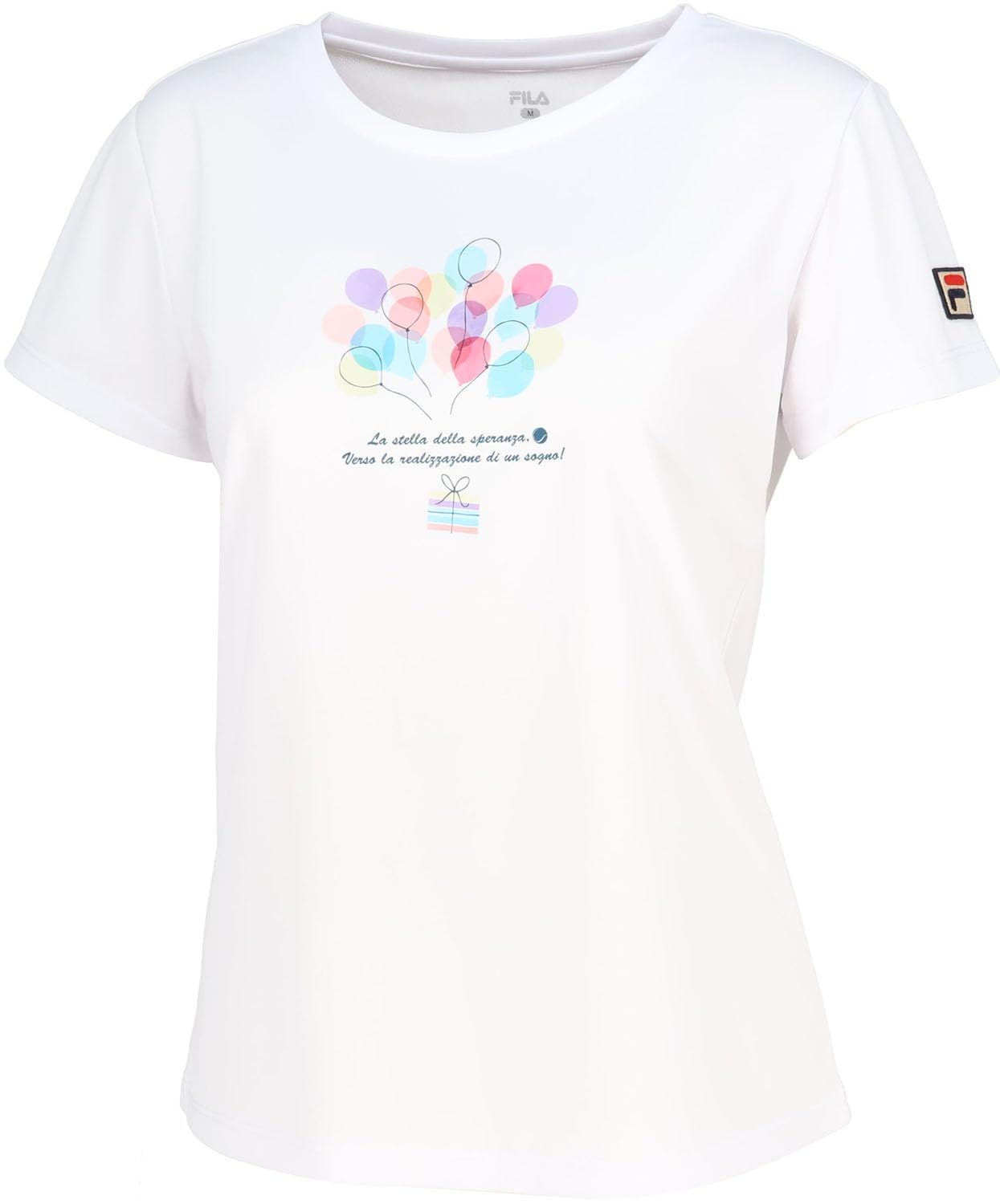 Size S_Color ホワイト フィラ テニス グラフィックTシャツ 吸水速乾 UVカット加工 FDZEL0024 レディース ホワイト