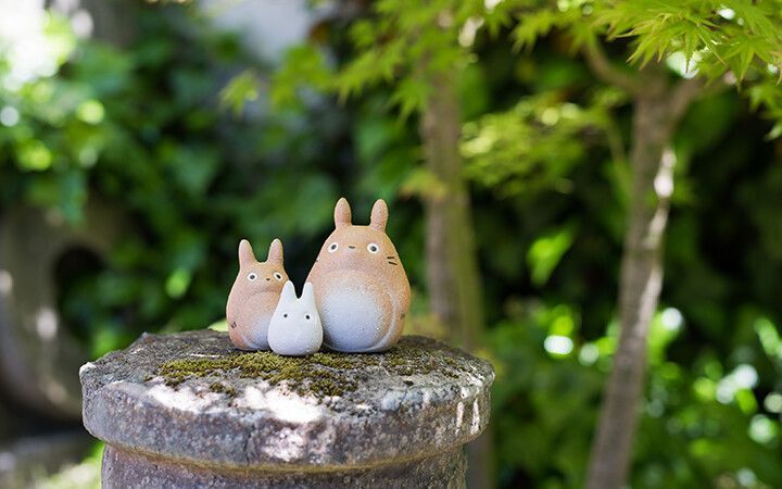 信楽焼】スタジオジブリ となりのトトロ 3体セット 陶器 置物