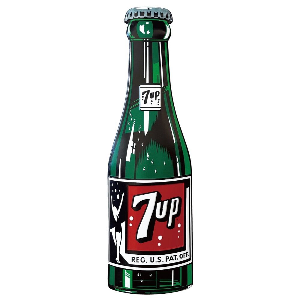 新品 🇺🇸 レトロ ブリキ エンボス看板 7UP BOTTLE セブンアップ