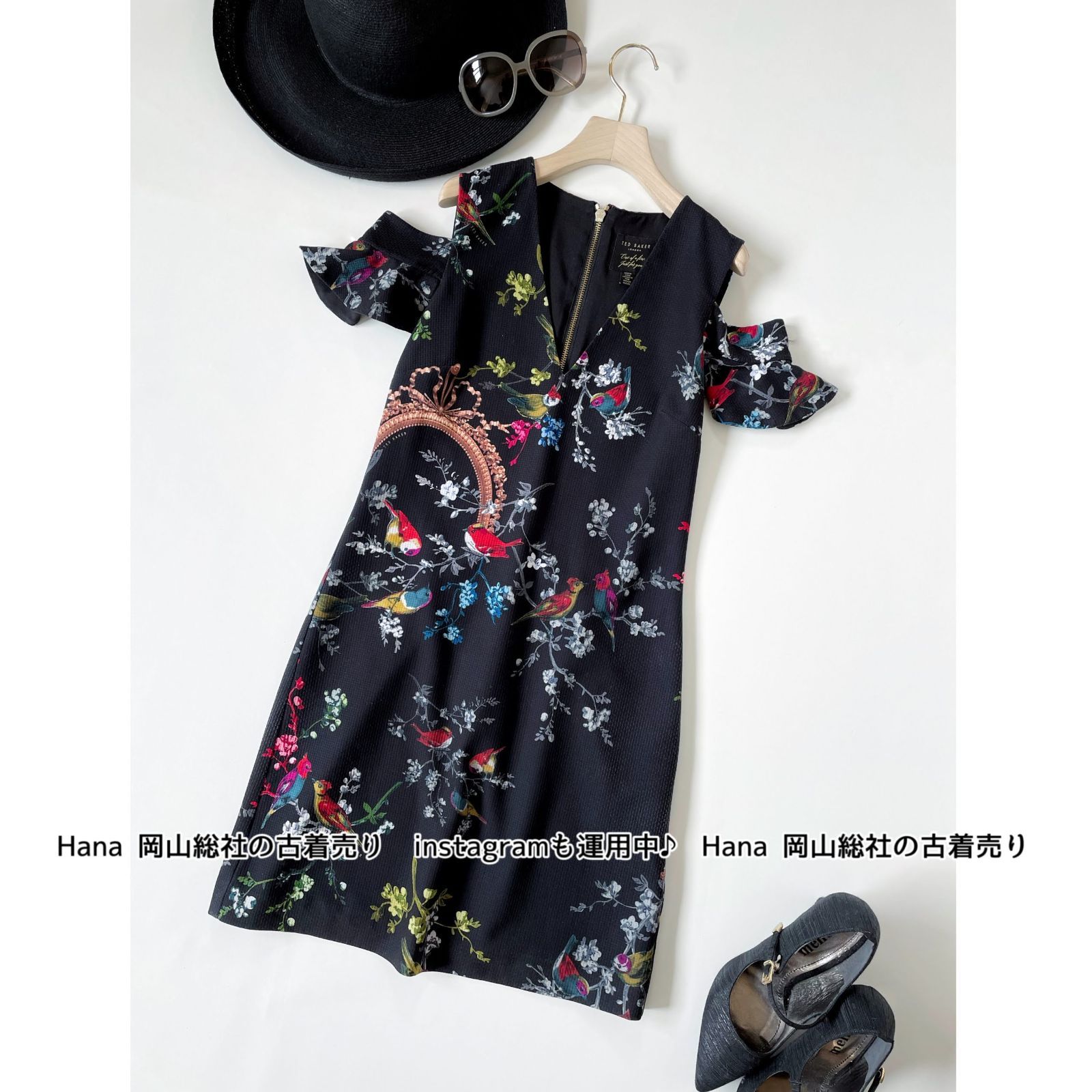 新品 TED BAKER テッドベイカー ひざ丈 ワンピース ドレス