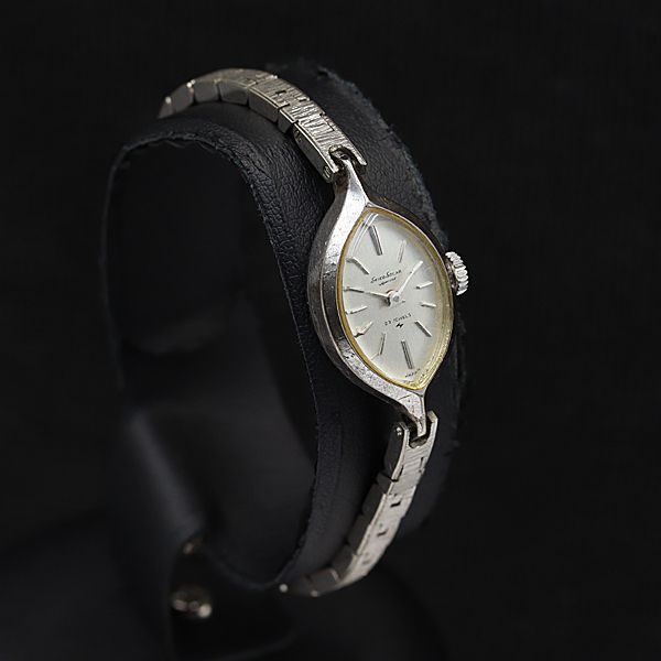 稼働 良品 セイコー セイコーソーラー 1040-7040 手巻き シルバー文字