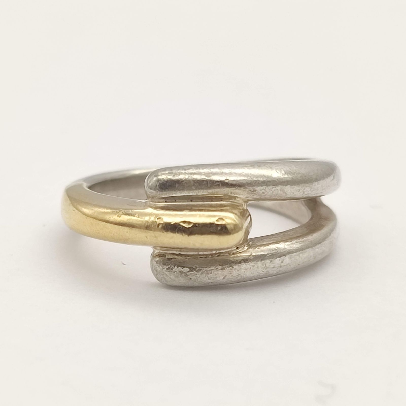 トラサルディ　シルバー　k18 コンビ　リング　15号 トラサルディ シルバー k18 コンビ リング 15号 トラサルディ コンビ