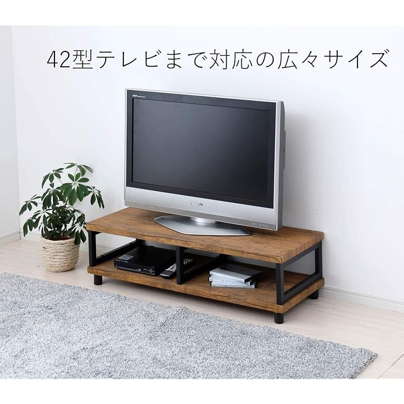 送料無料。 山善 YAMAZEN テレビ台 ローボード 組立品 幅100 42型TV対応 アンティーク調 アンティークブラウン|ブラック FTR-1040 ABR|SBK 1 切実な