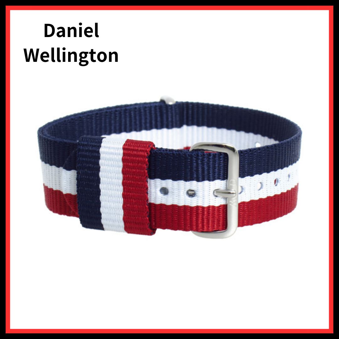 【限定入荷】Daniel Wellington ダニエルウェリントン 腕時計 40mm用 ナイロン 替えベルト CAMBIDGE シルバー 0403DW DW00200017 ブルー レッド ホワイト