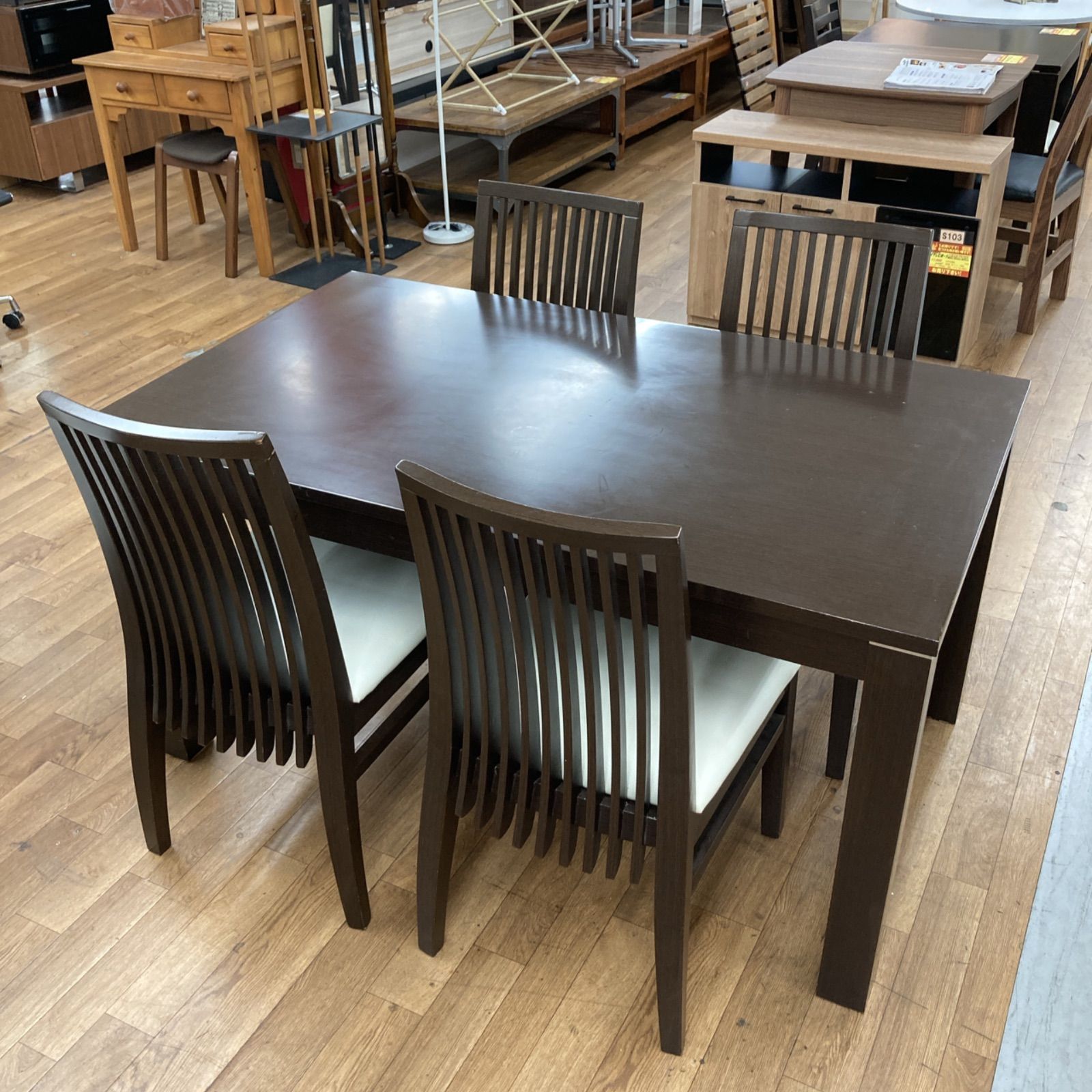 ダークブラウン ダイニングテーブル ニトリ ニトリ ダイニング5点セット ダークブラウン