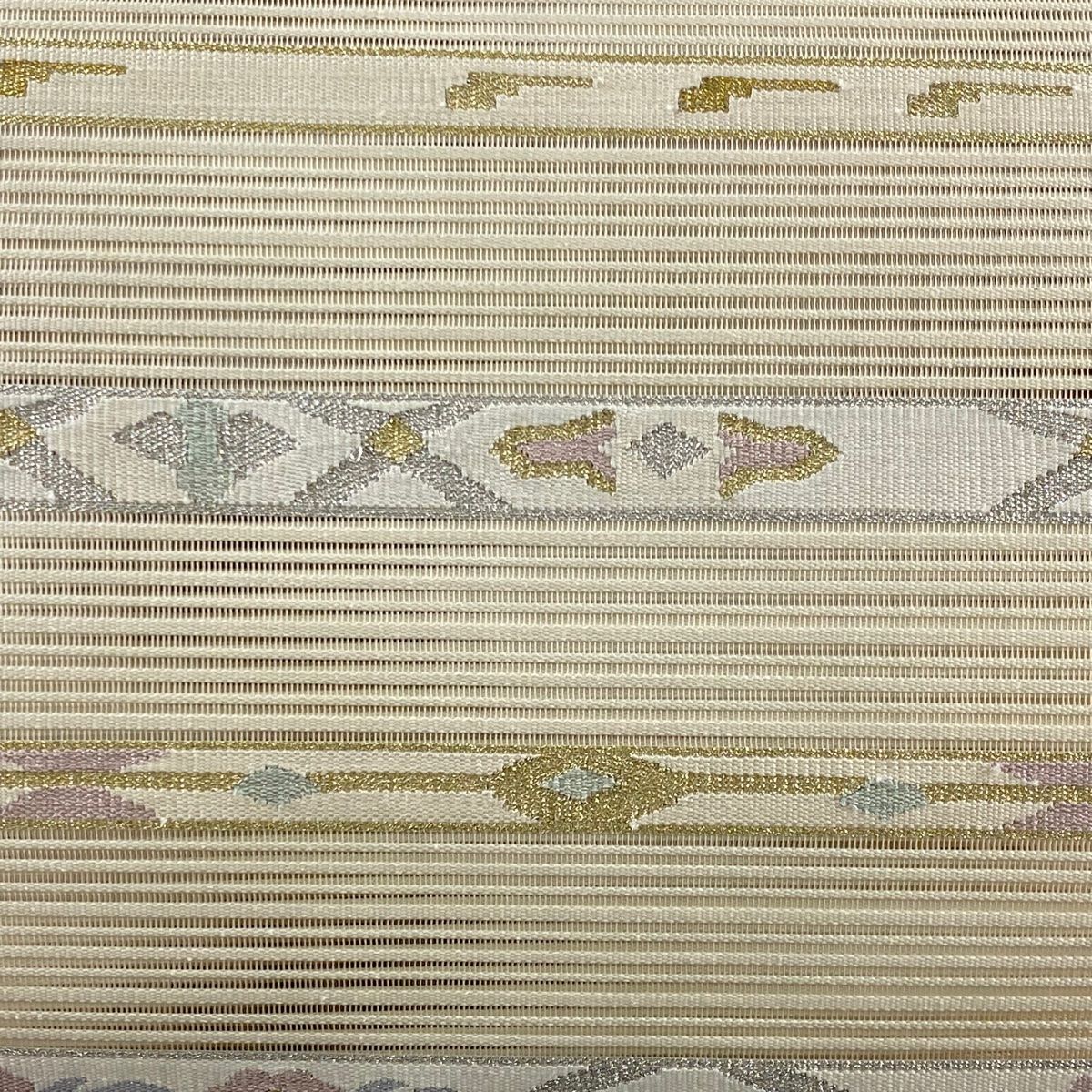 名古屋帯 美品 優品 夏帯 絽 八寸名古屋帯 松葉仕立て 草花 幾何