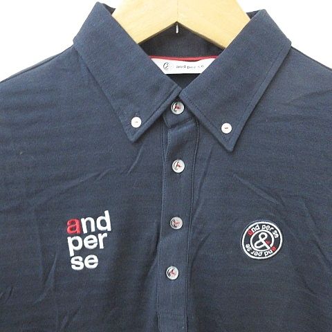 アンパスィ and per se ポロシャツ ゴルフ スポーツウェア 半袖 ボタン