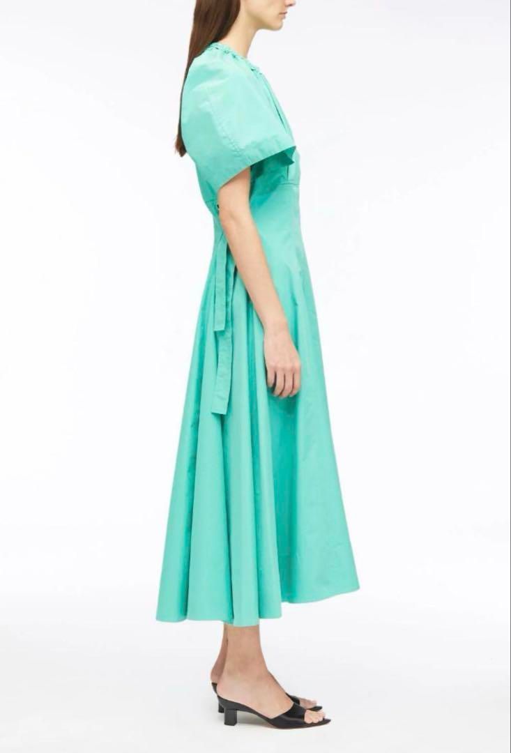 3.1 Phillip Lim スリーワンフィリップリム 2025SS ロングワンピース サイドリボン フ 緑 コットン ポリエステル サイズ2