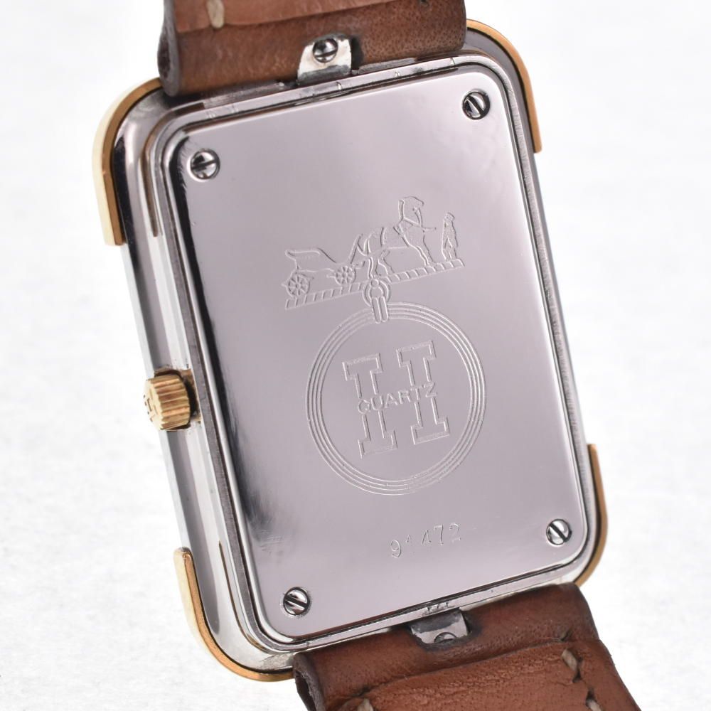エルメス HERMES CR1.240 クロアジュール SS/GP/レザー クォーツ