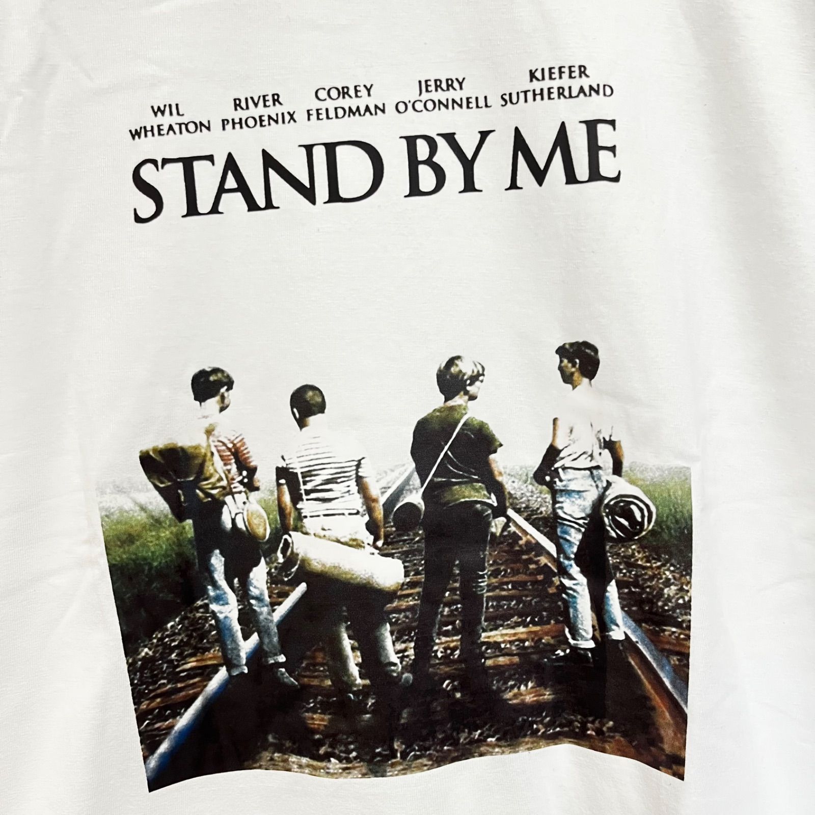 映画プリント 半袖シャツ Lサイズ　スタンドバイミー 新品、男女兼用❗️スタンドバイミー 映画 ホワイトTシャツ