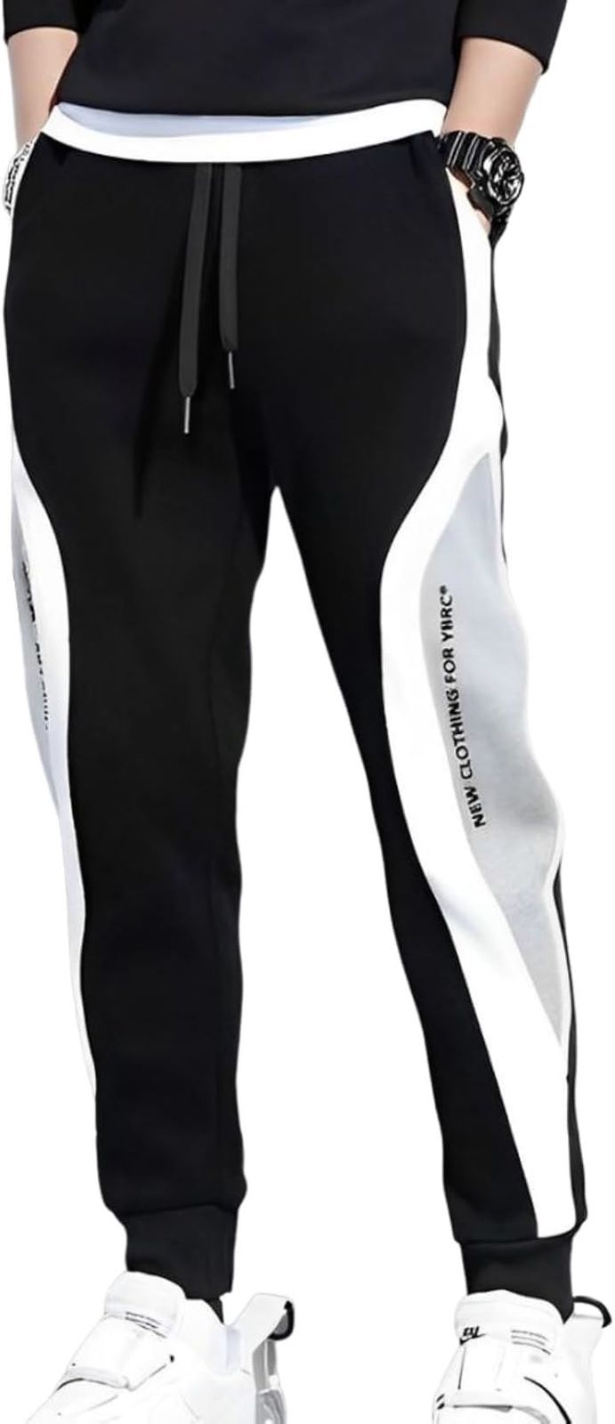 emptio Empty Easy Pants Gym Workout Wear Sportswear Mens Training Pants Cropped Climbing Sarouel Workwear Long Pants Hip Hop Jogging (Modern Black, M)