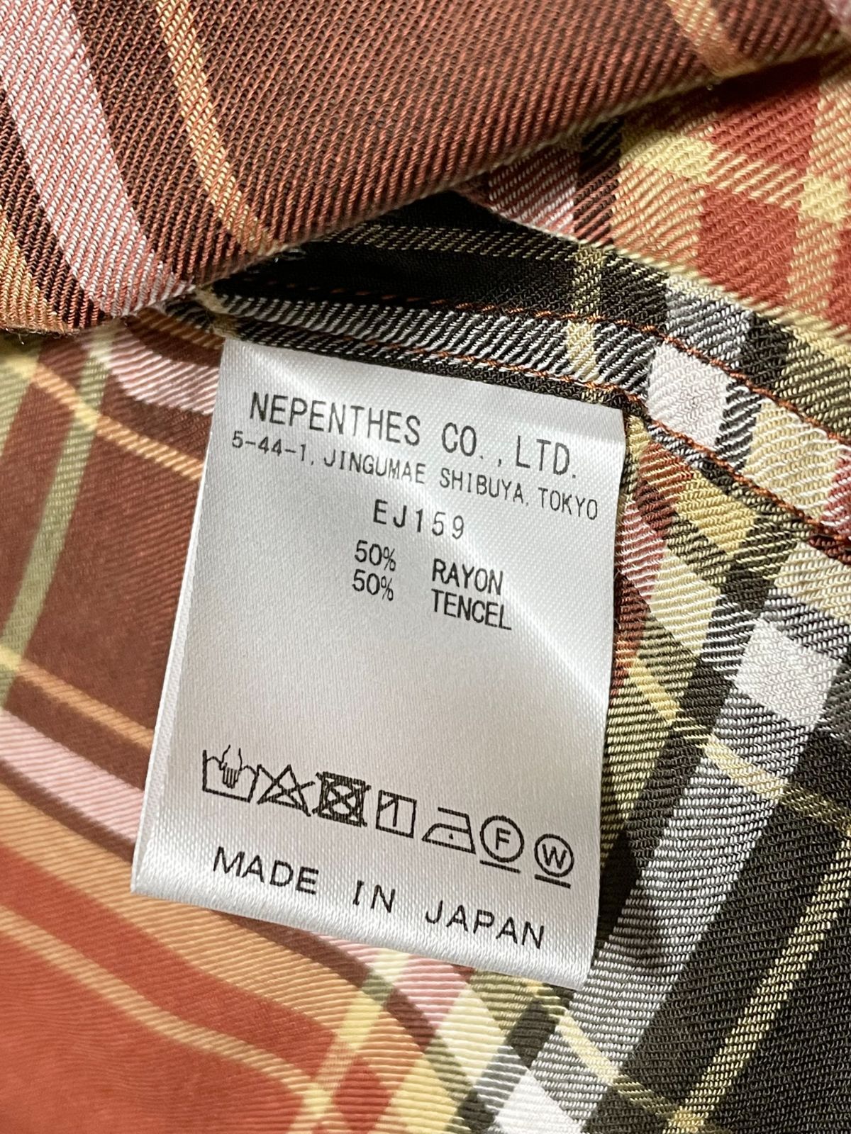 日本製 Needles 長袖チェックシャツ ブラウン XSサイズ - メルカリ