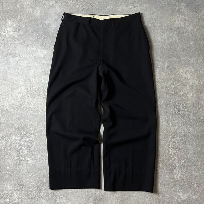 50s UNKNOWN ノータック ウール ギャバジン スラックス パンツ