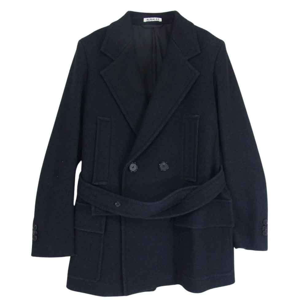 AURALEE オーラリー 19AW A9AJ05SN WOOL SILK MELTON HALF COAT ウール シルク メルトン ハーフコート  ブラック系【中古】 - メルカリ