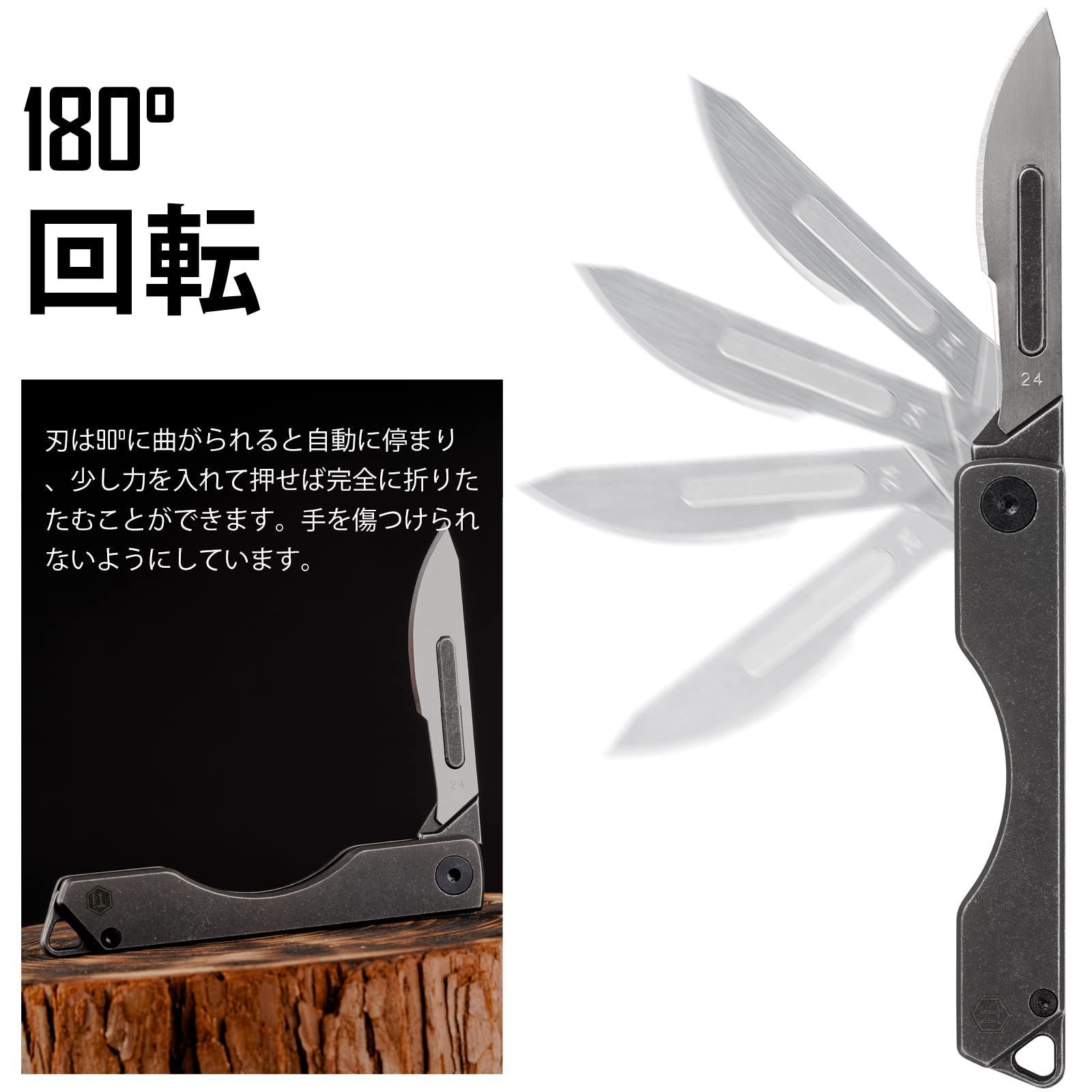 新品 KeyUnity KK01チタン合金折り畳みナイフ mini折り畳み
