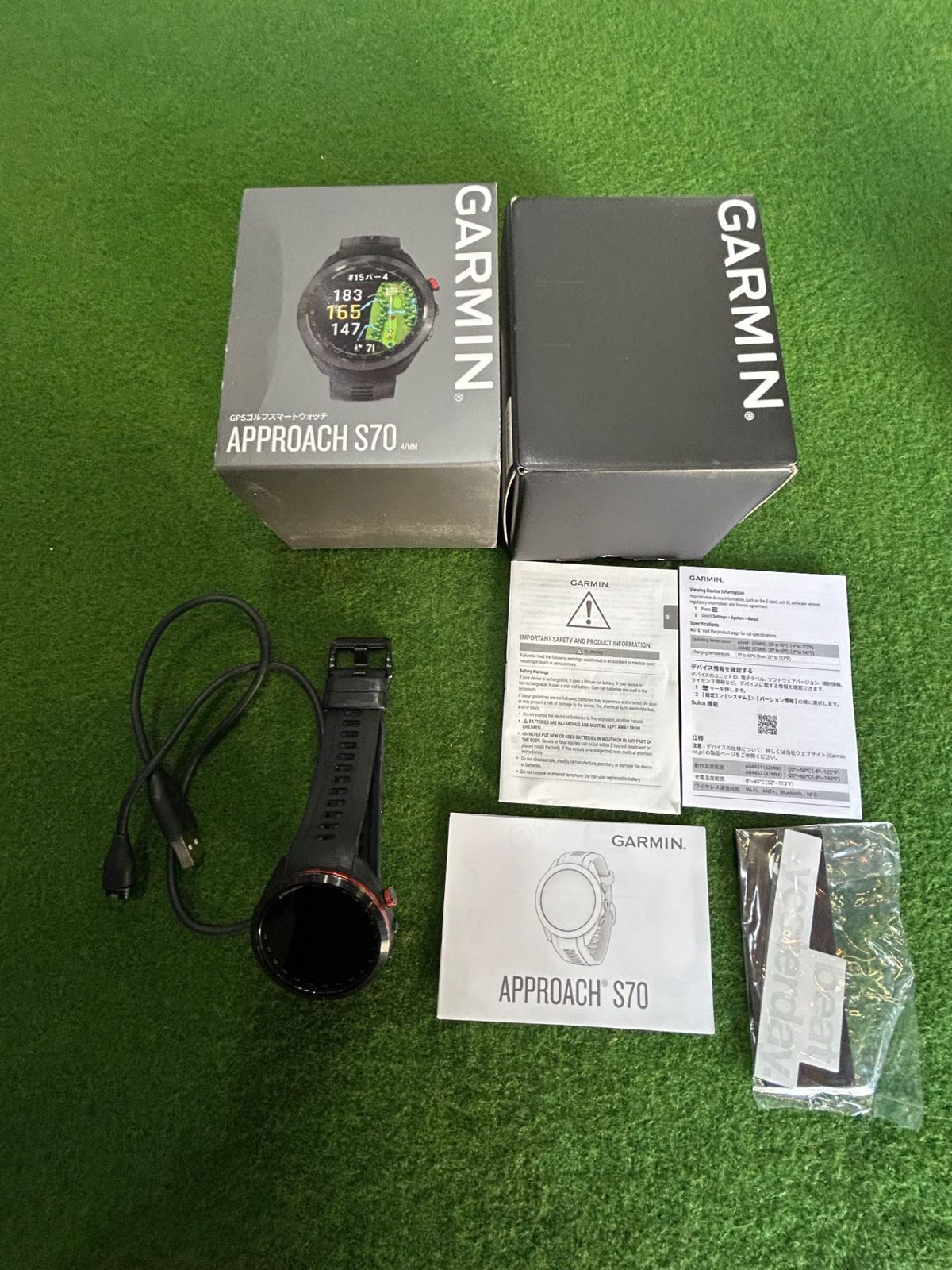 ガーミン(GARMIN) Approach S70 47mm Black AMOLED(有機EL)ディスプレイ搭載 ゴルフウォッチ GPSマップ Suica対応 バーチャルキャディ 010-02746-22 【日本正規品】