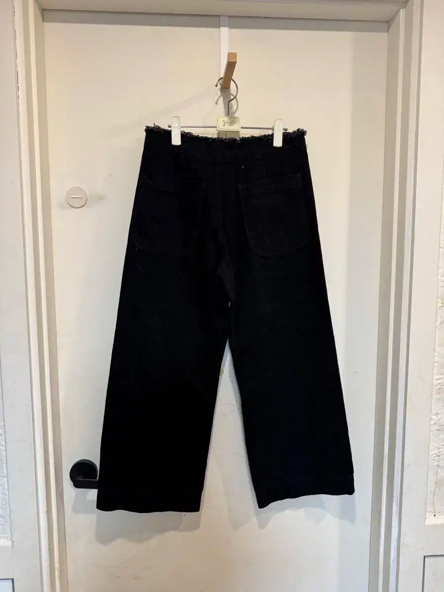 ショートボタンデニムパンツ ブラック