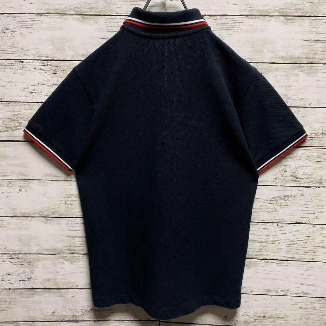 a668【美品】フレッドペリー　刺繍ロゴ　希少なXLサイズ　月桂樹　ポロシャツ 英国製】フレッドペリー 刺繍ロゴ 月桂樹マーク ロゴボタン M12