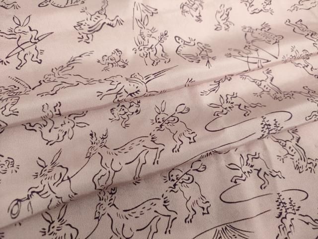 平和屋着物●上質な長襦袢 無双仕立て 鳥獣戯画 正絹 DAAX4679ps