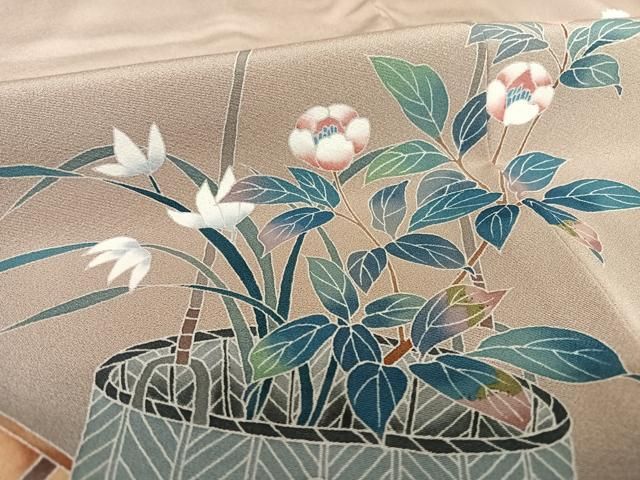 平和屋着物○京友禅工芸作家 小宮山彌一 訪問着 花籠文 暈し染め 正絹