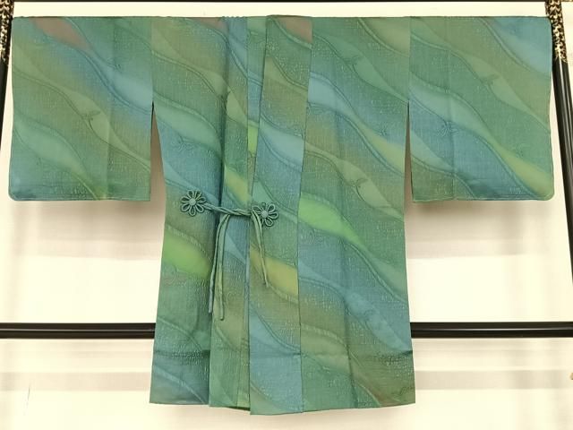 平和屋着物道中着　枝花地紋　暈し染め　ロング丈　正絹　逸品　未使用　AAAO9198np