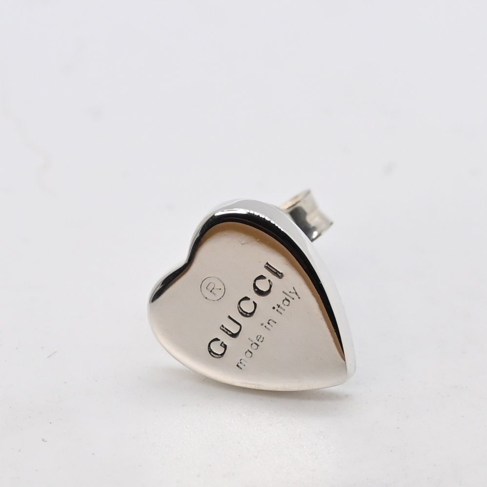 研磨済 GUCCI グッチ シルバー ハート ピアス 片耳用 Ag925