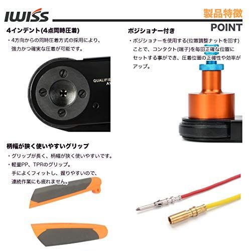 HD-2612 アイウィスIWISS コンタクトピン用 4インデント 圧着工具 MIL