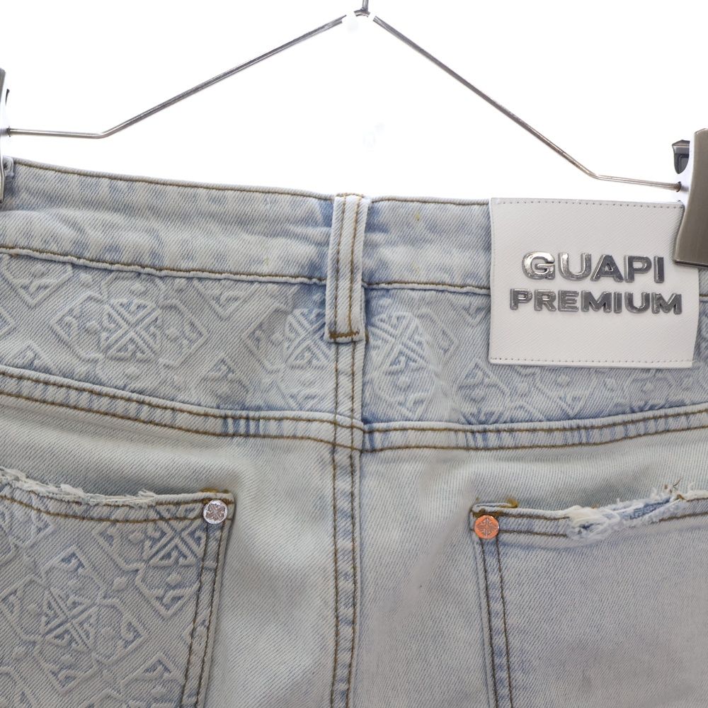 GUAPI (グアピ) AQUA BLUE ICON EMBELLISHED DENIM アクアブルー 