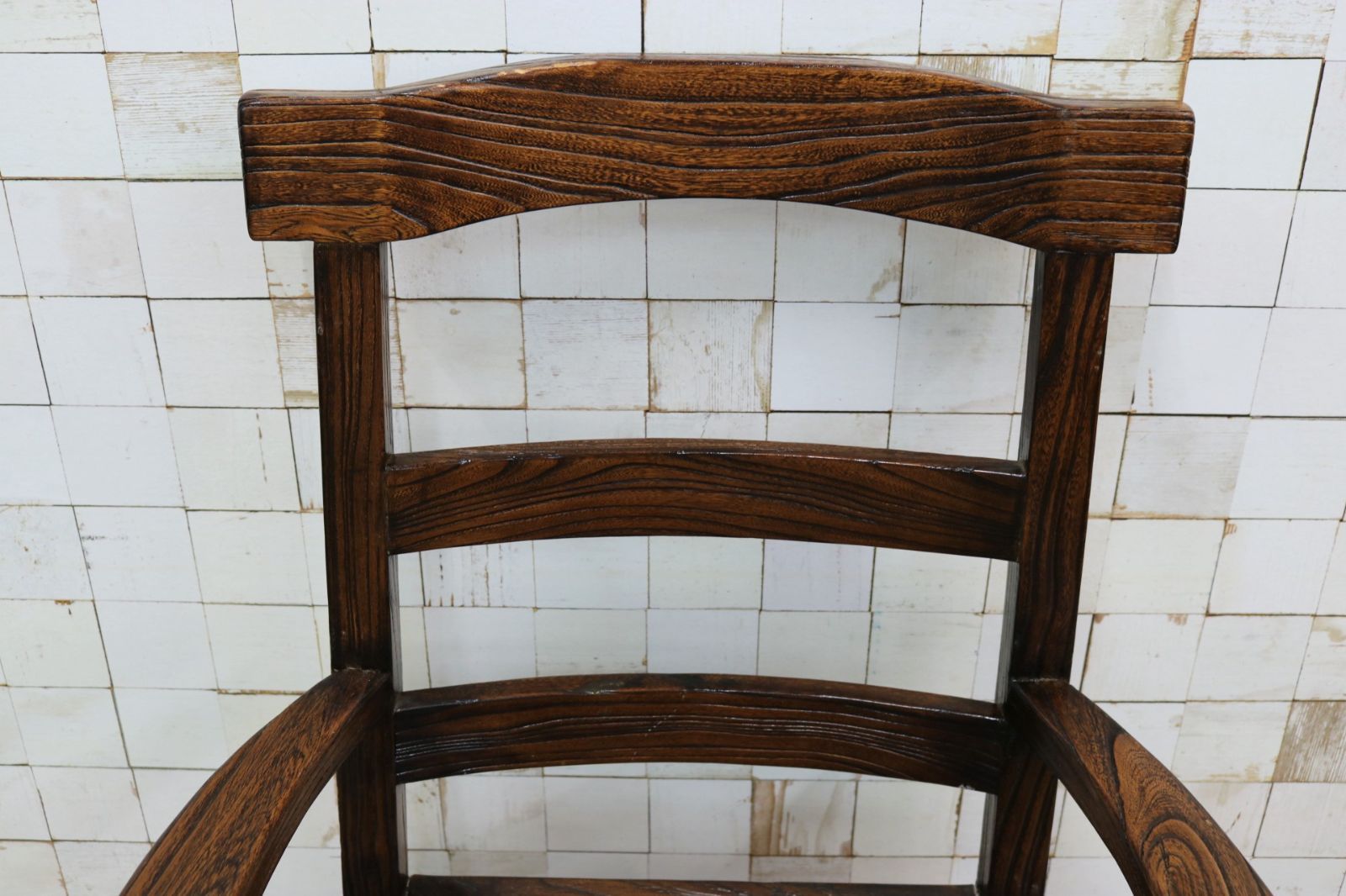 GMIS291B アジアンリゾート ヴィンテージ ウッドチェア アームチェア ダイニングチェア 椅子 和モダン 民藝風 レトロ チェア