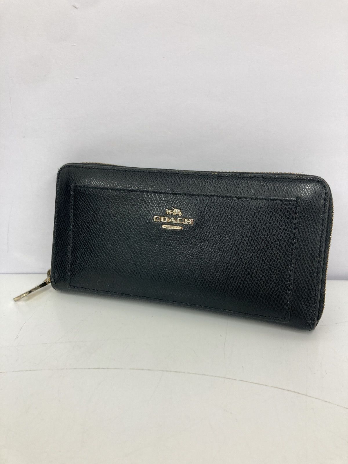 COACH コーチ クロスグレインレザーアコーディオンジップ