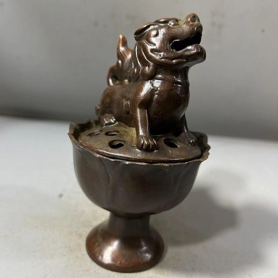 蓮華獅子香炉 茶道具 香道具 工芸品 美術品 置物 蓮華獅子香炉 茶道具 香道具 工芸品 美術品 置物