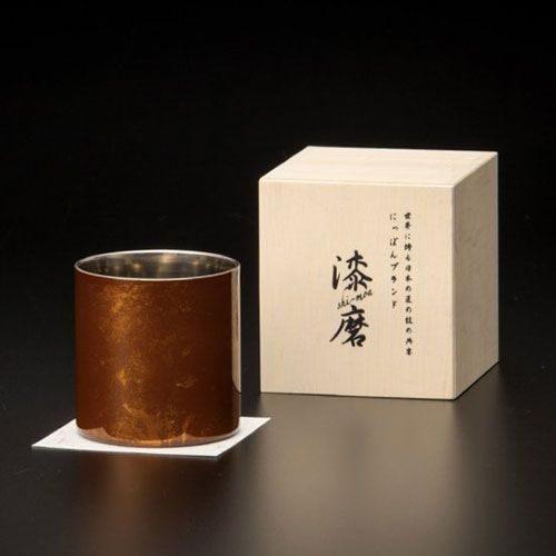 ウチキ 漆磨 漆塗りカップ 白檀 びゃくだん ロックカップ 赤 二重構造 SCW R 502