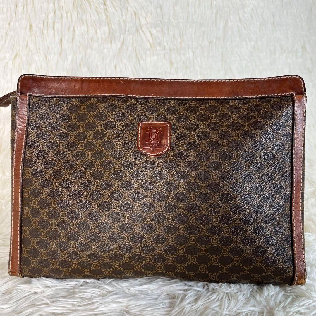 セリーヌ クラッチバッグ ブラウン ベージュ マカダム 美品