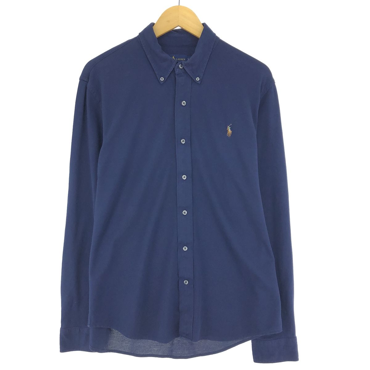 古着 ラルフローレン Ralph Lauren KNIT OXFORD 長袖 ボタンダウンシャツ メンズL/eaa447184